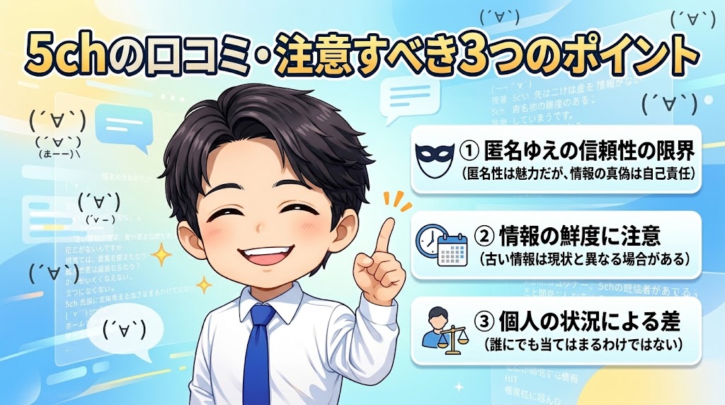 5chの口コミを読む時に注意すべき3つのポイント