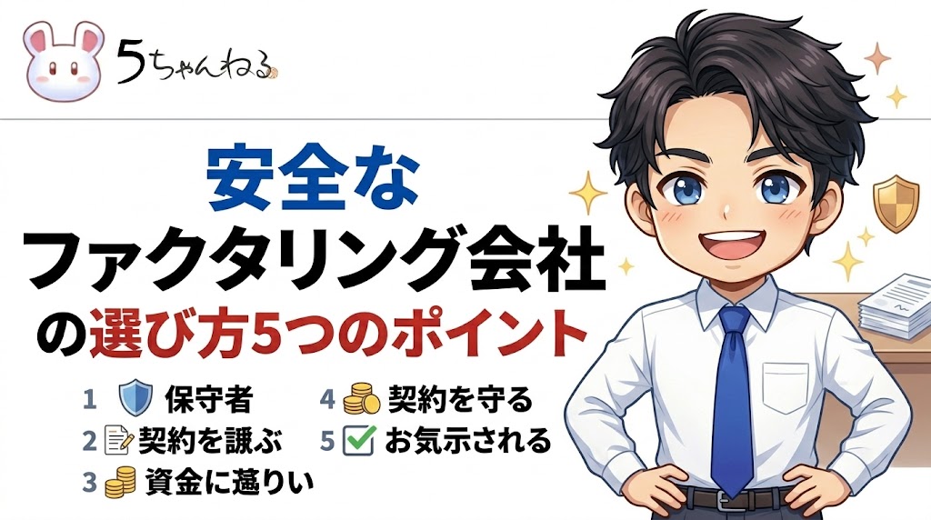 5chより信頼できる！安全なファクタリング会社の選び方5つのポイント