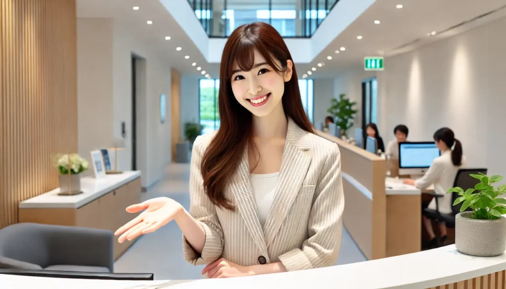 バイオンのよくある質問に回答する女性
