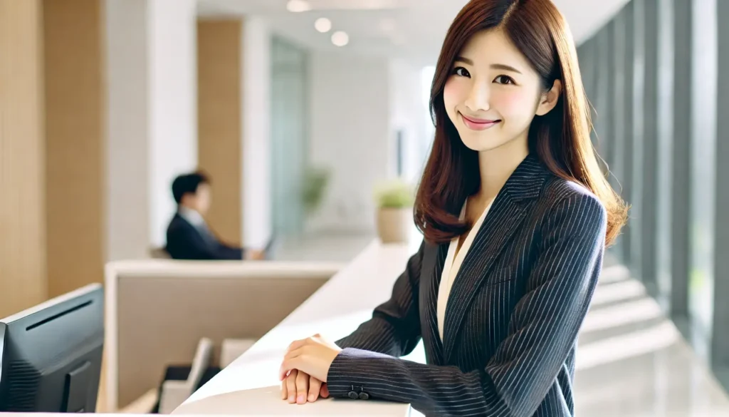 ビートレーディングのよくある質問に回答する女性