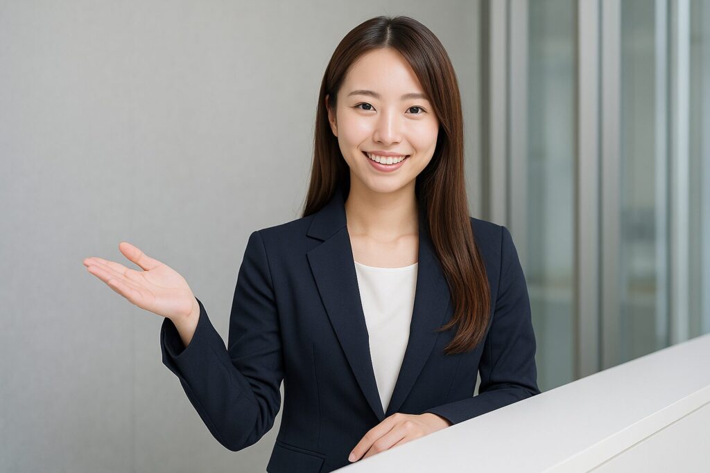 三共サービスのよくある質問に回答する女性