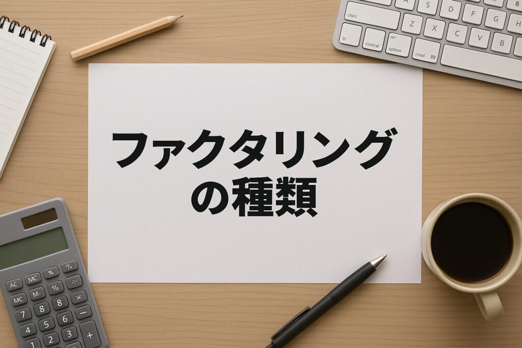 ファクタリングの種類と書かれた用紙