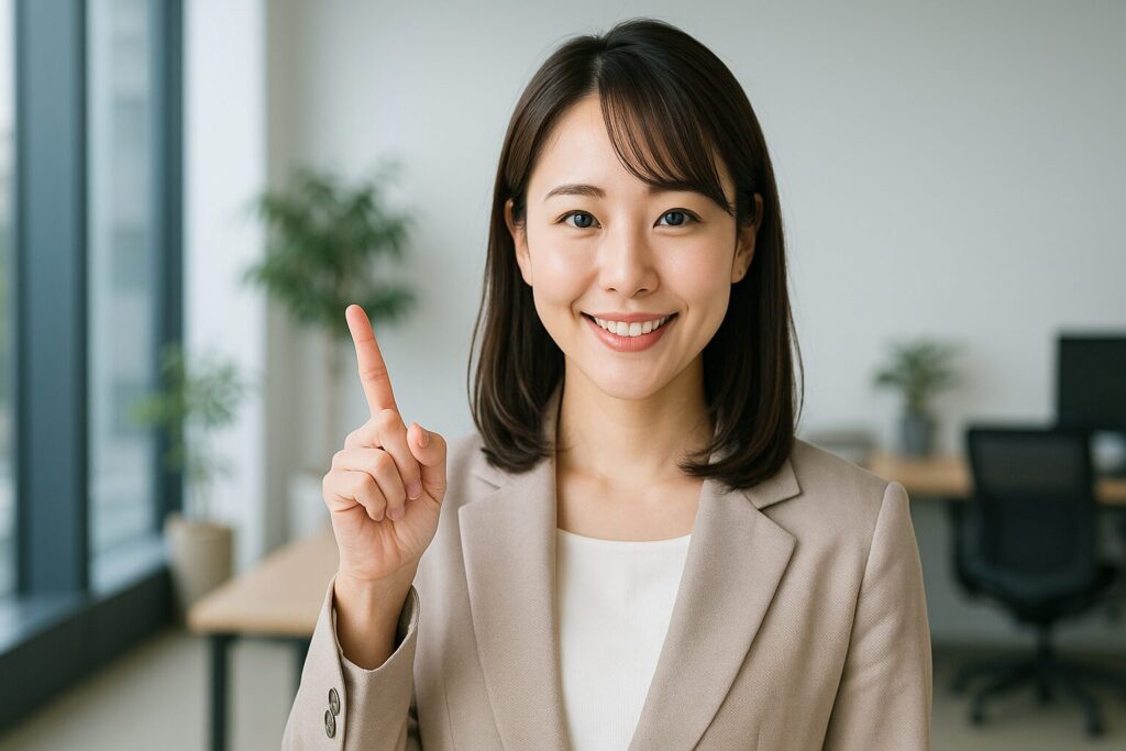 「支払い.com」はどんな人におすすめかを説明する女性