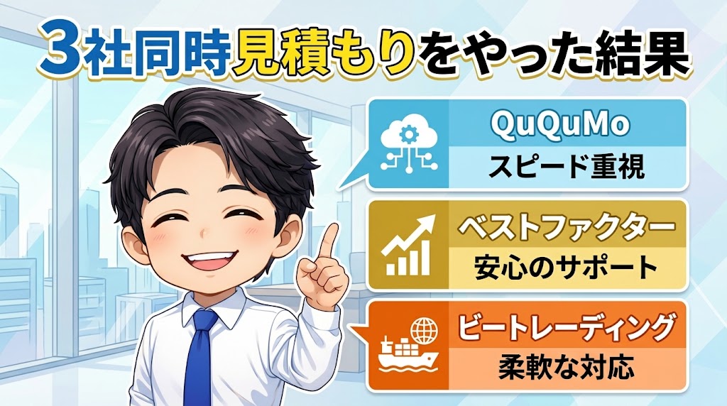 手数料で損しないために3社同時見積もりをやった結果