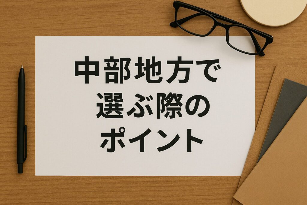 中部地方でファクタリング会社を選ぶ際のポイント