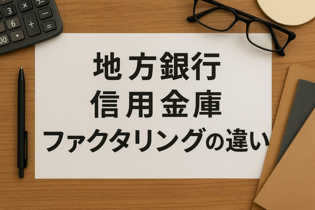 中部地方のファクタリングで地方銀行や信用金庫とファクタリングの違い