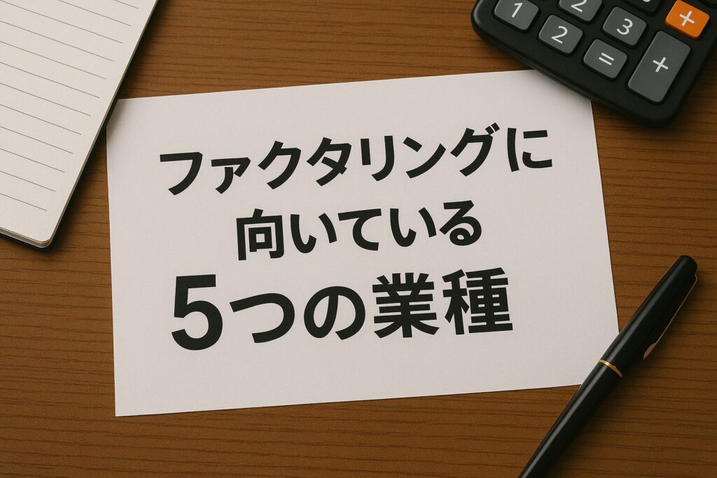 ファクタリングに向いている5つの業種