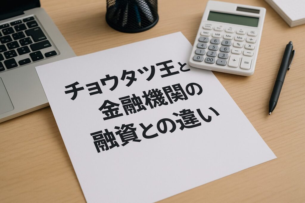 チョウタツ王と金融機関の融資との違い