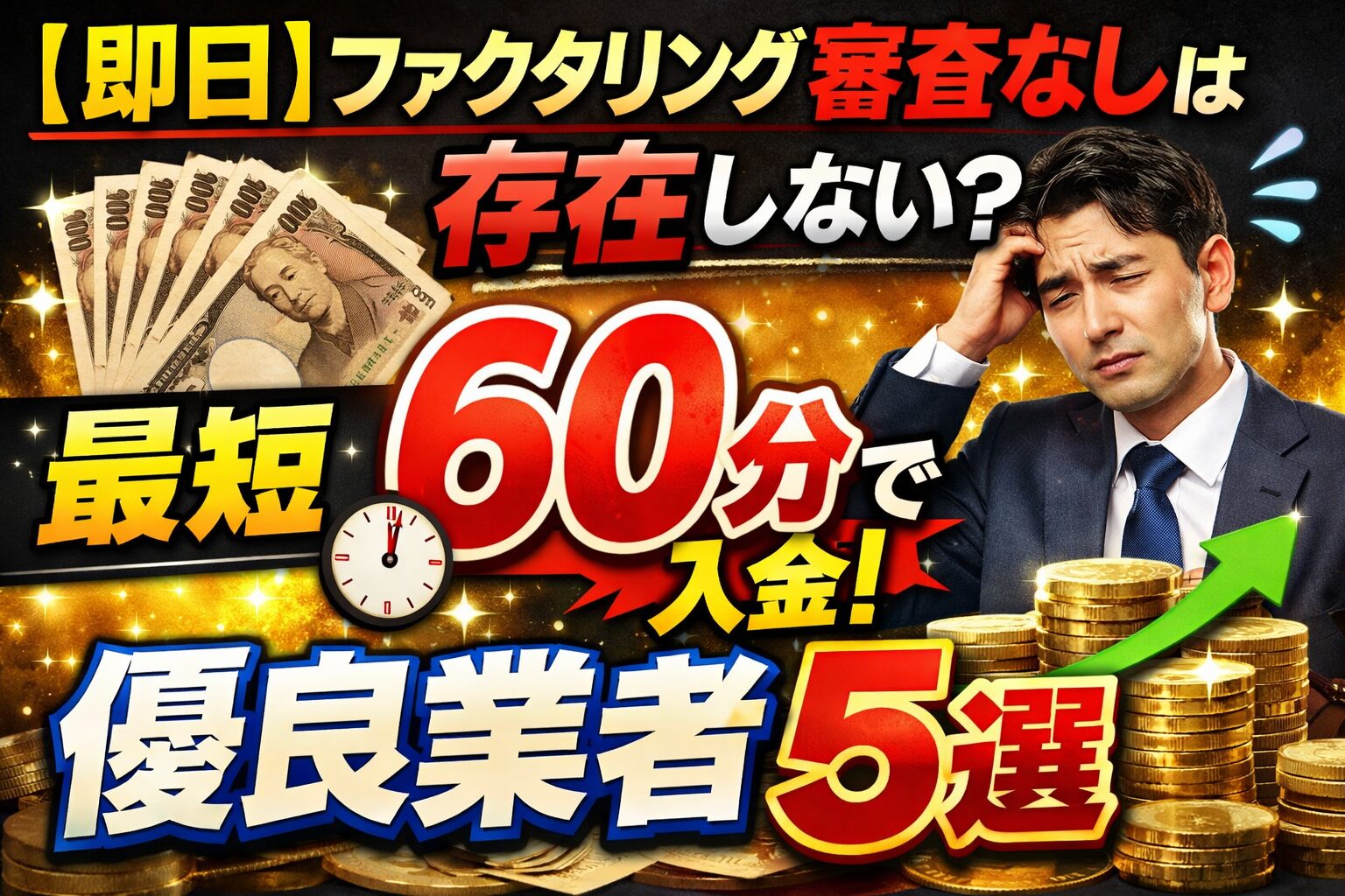 【即日】ファクタリング審査なしは存在しない？最短60分で入金する優良業者5選