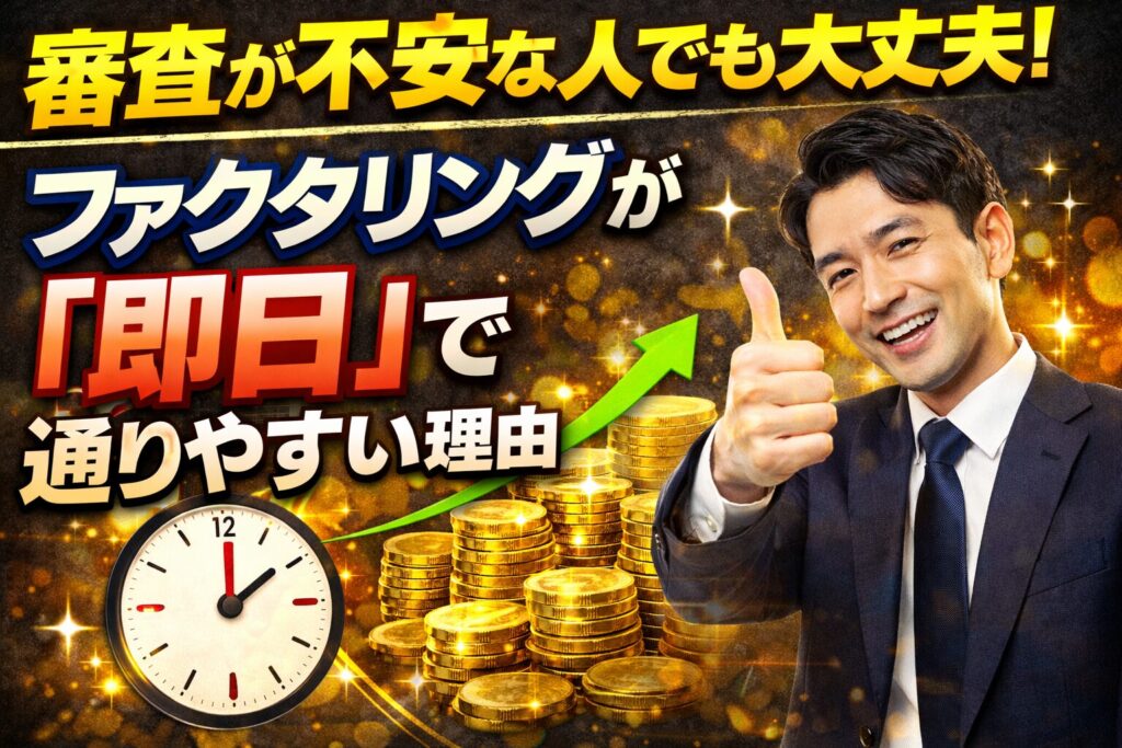 審査が不安な人でも大丈夫！ファクタリングが「即日」で通りやすい理由