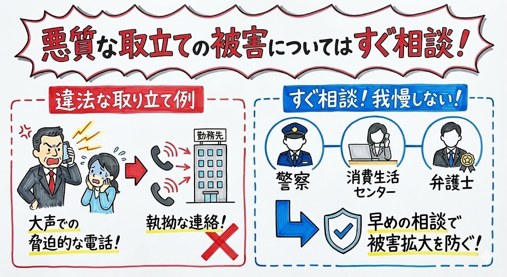 悪質な取立ての被害についてはすぐ相談