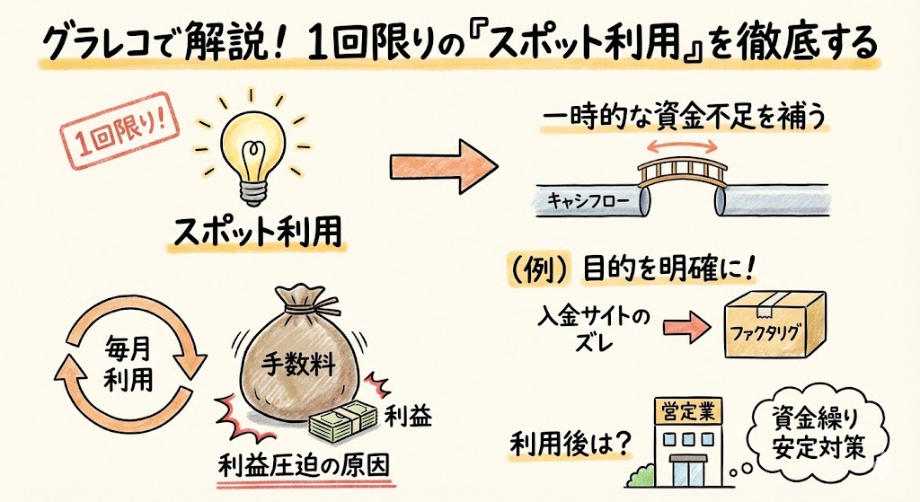 ファクタリングは1回限りの「スポット利用」を徹底する