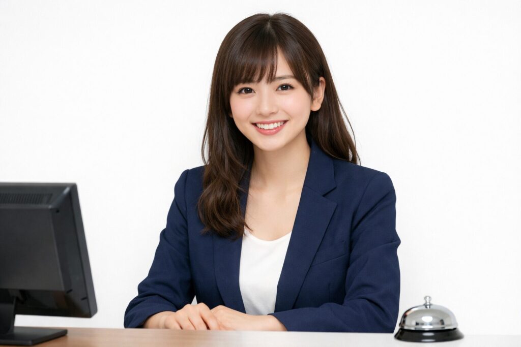 ファクタリング情報館についてよくある質問に回答する女性