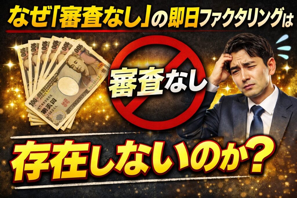 なぜ「審査なし」の即日ファクタリングは存在しないのか？