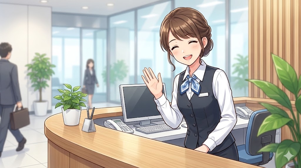 名古屋のファクタリングについてよくある質問に回答する女性