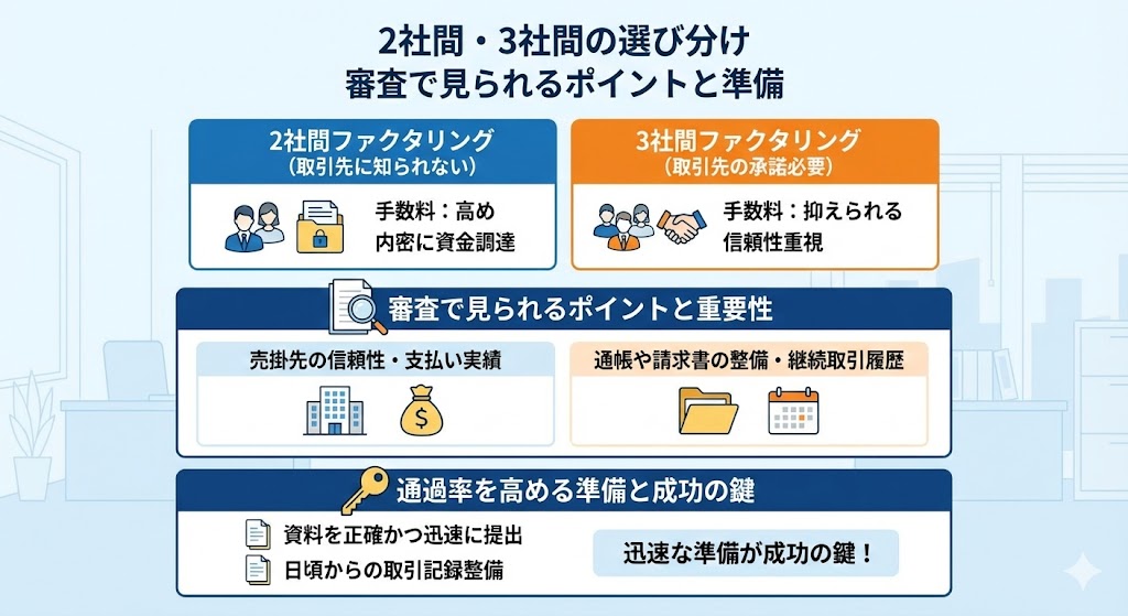2社間・3社間の選び分け審査で見られるポイントと準備