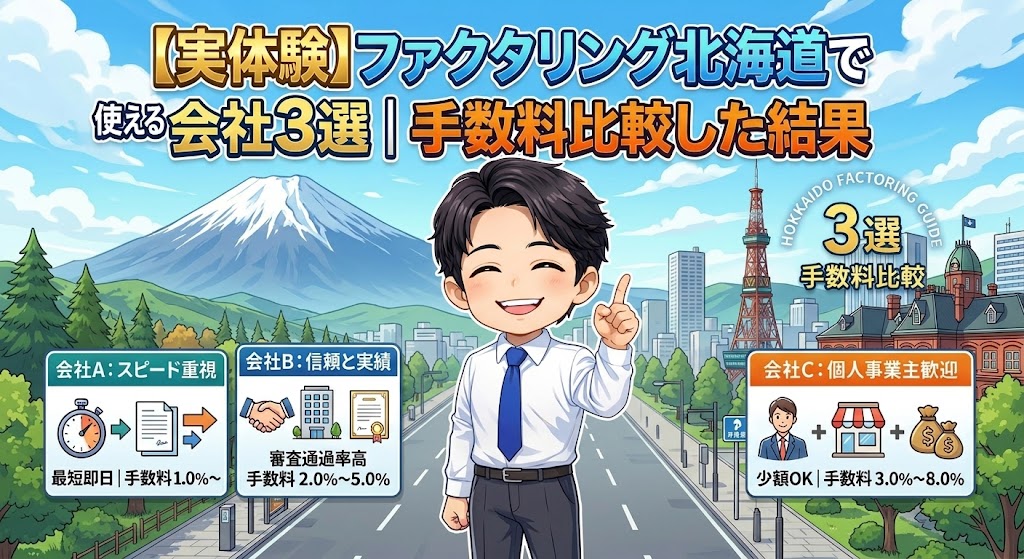【実体験】ファクタリング北海道で使える会社3選｜手数料比較した結果