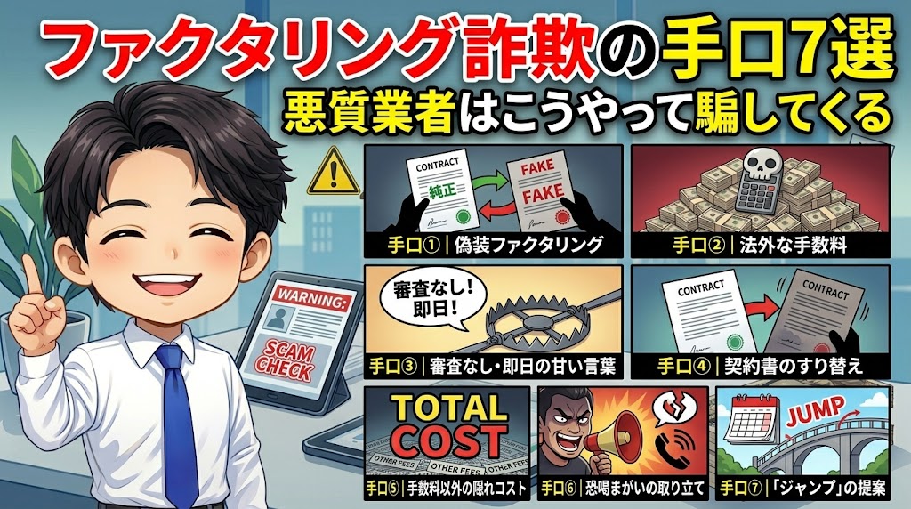 ファクタリング詐欺の手口7選|悪質業者はこうやって騙してくる