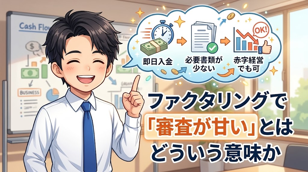 ファクタリングで「審査が甘い」とはどういう意味か