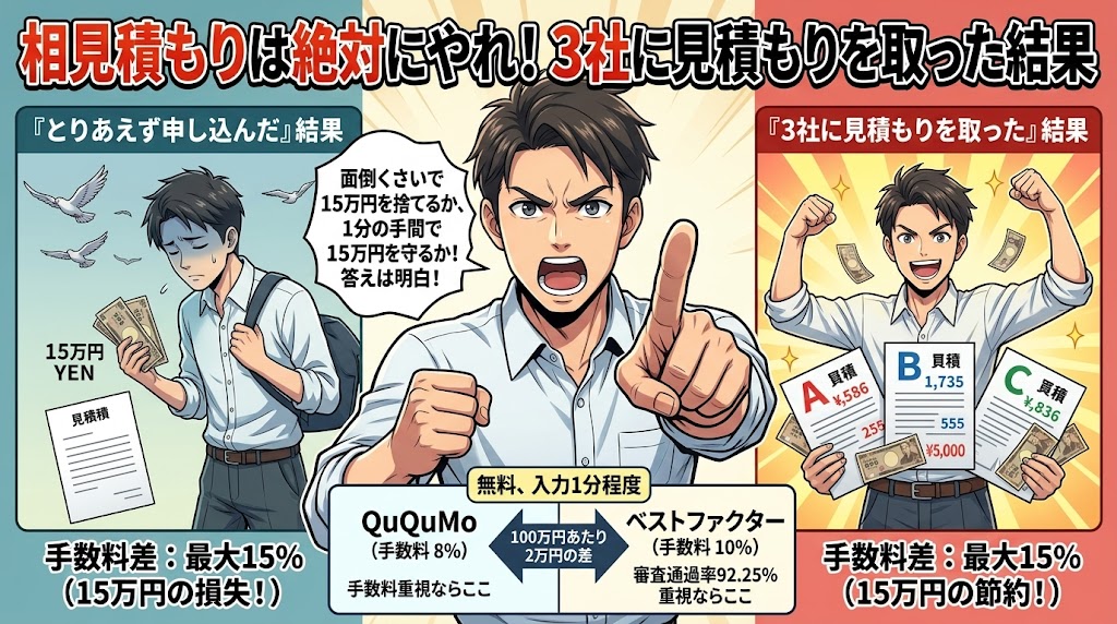 相見積もりは絶対にやれ！3社に見積もりを取った結果