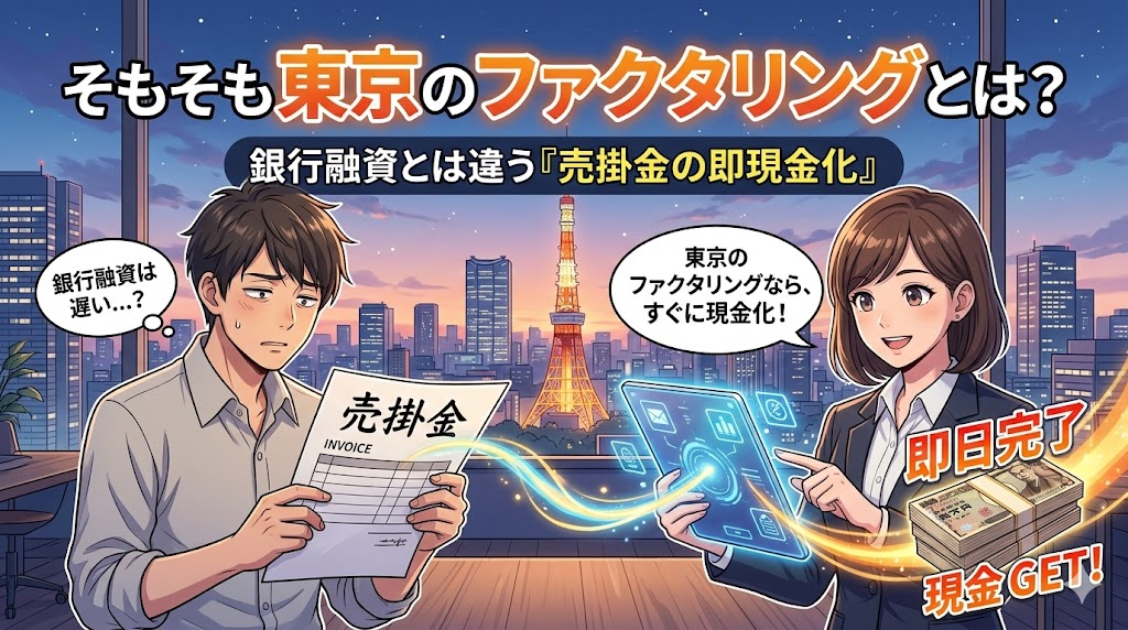 そもそも東京のファクタリングとは?銀行融資とは違う「売掛金の即現金化」