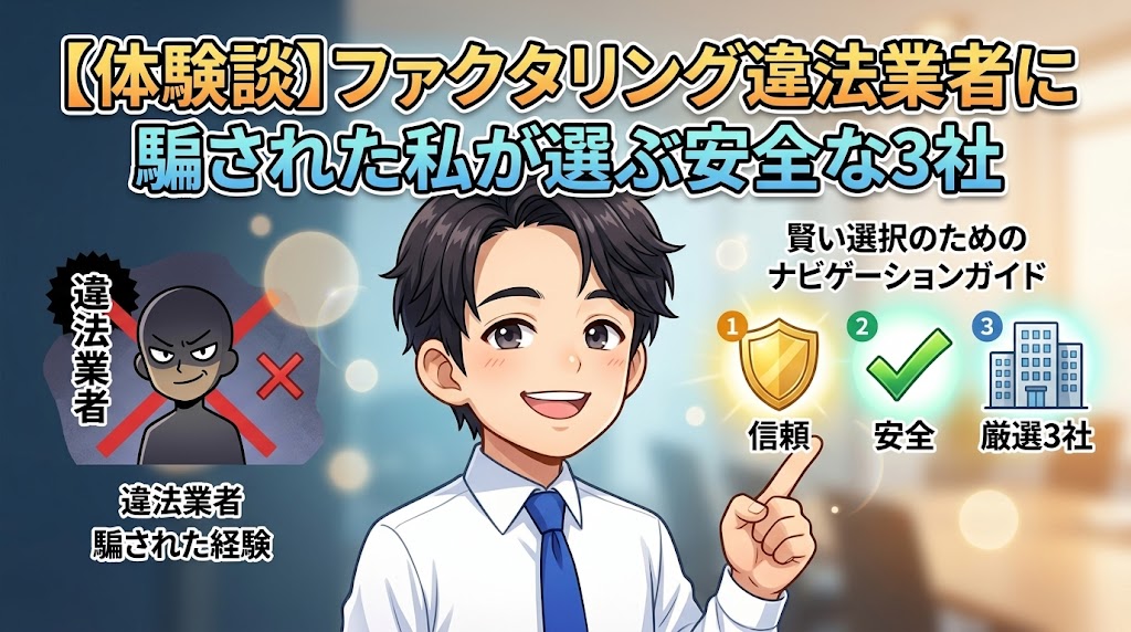 【体験談】ファクタリング違法業者に騙された私が選ぶ安全な3社