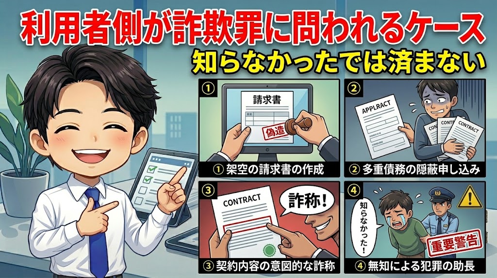 利用者側が詐欺罪に問われるケース|知らなかったでは済まない