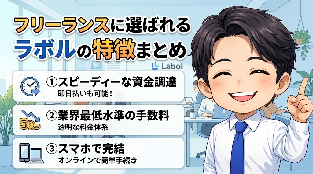 フリーランスに選ばれるラボルの特徴まとめ