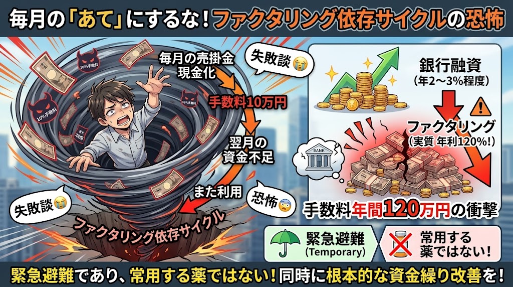 毎月の「あて」にするな！ファクタリング依存サイクルの恐怖
