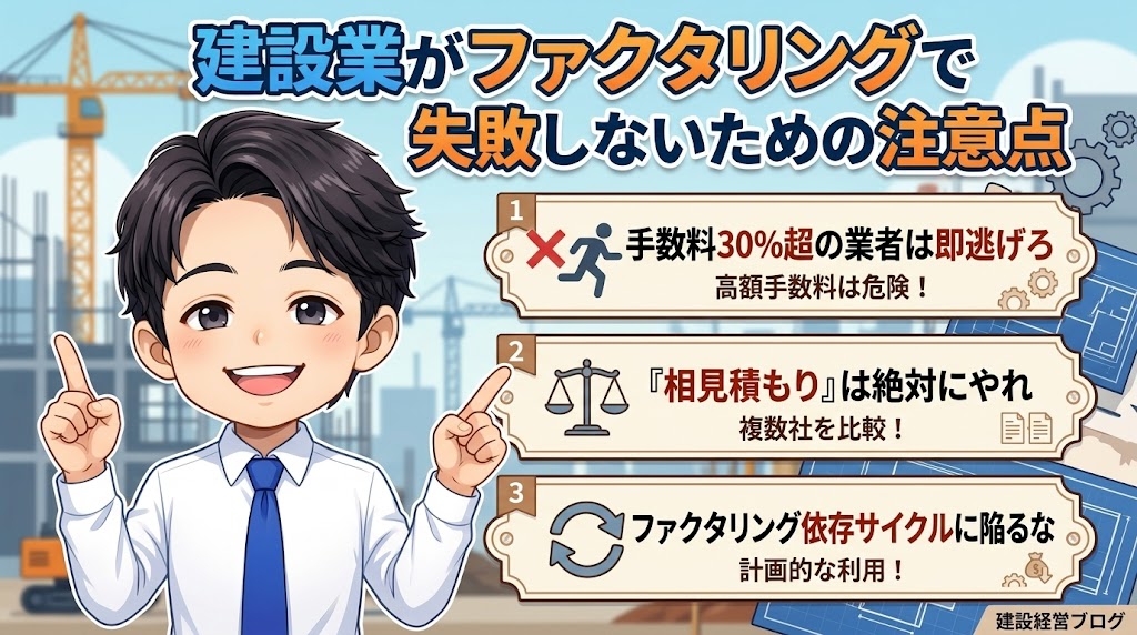 建設業がファクタリングで失敗しないための注意点