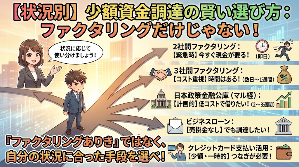 少額の資金調達、ファクタリング以外の選択肢も知っておけ