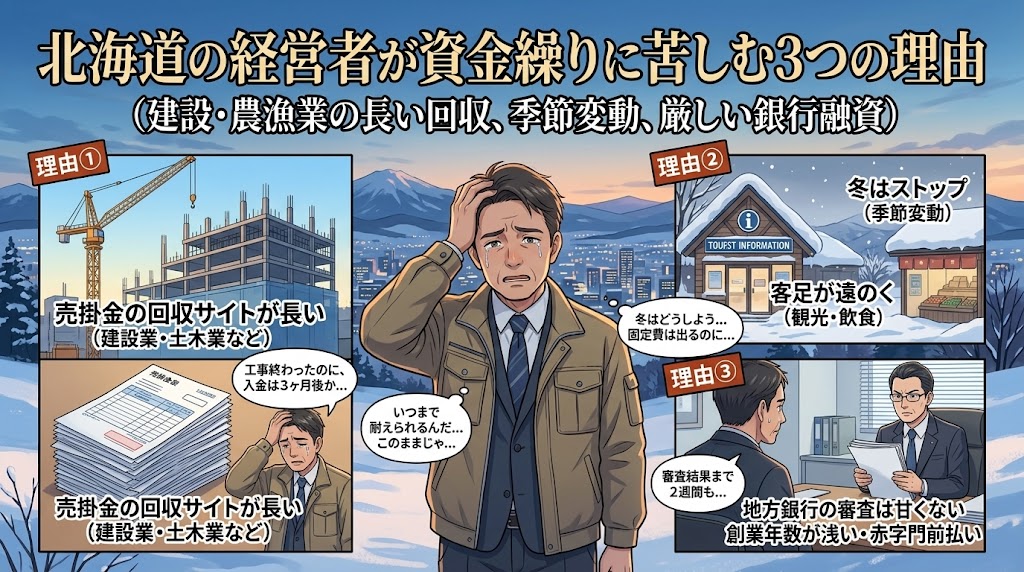 北海道の経営者が資金繰りに苦しむ3つの理由