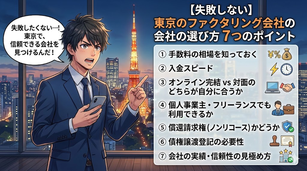 【失敗しない】東京のファクタリング会社の選び方7つのポイント