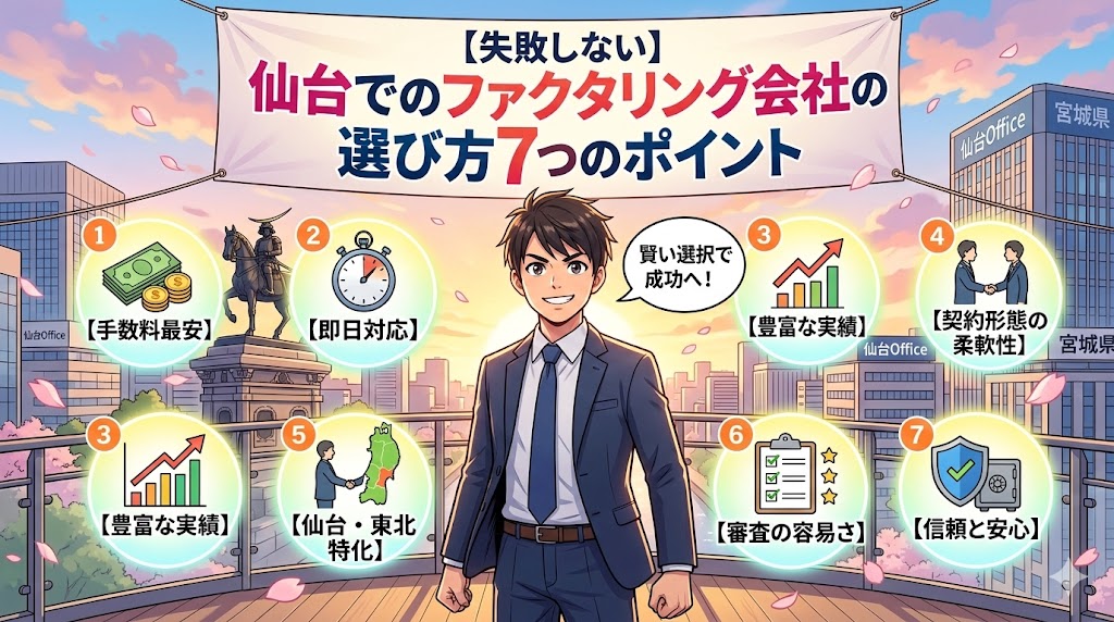 【失敗しない】仙台でのファクタリング会社の選び方7つのポイント