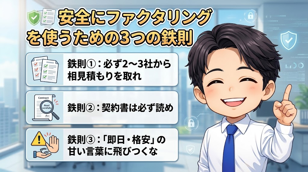 安全にファクタリングを使うための3つの鉄則