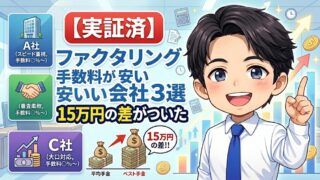 【実証済】ファクタリング手数料が安い会社3選｜15万円の差がついた