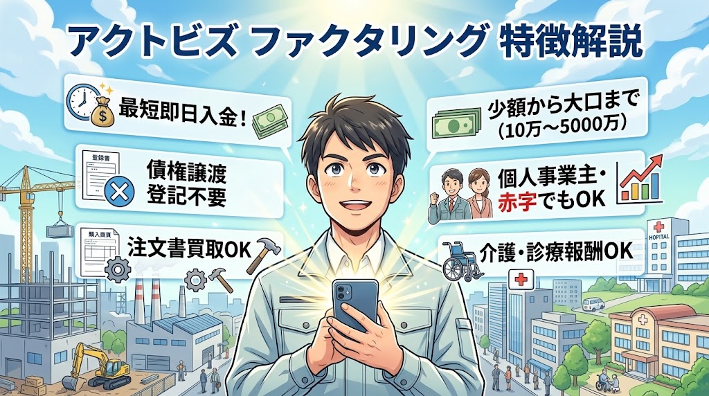 アクトビズのファクタリングサービスの特徴