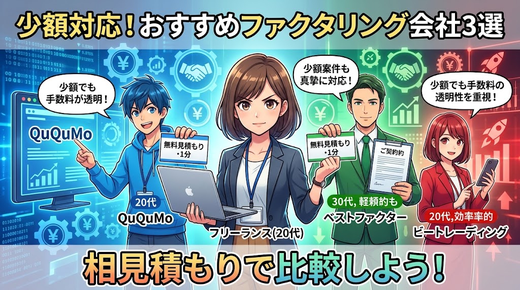 少額対応のおすすめファクタリング会社3選