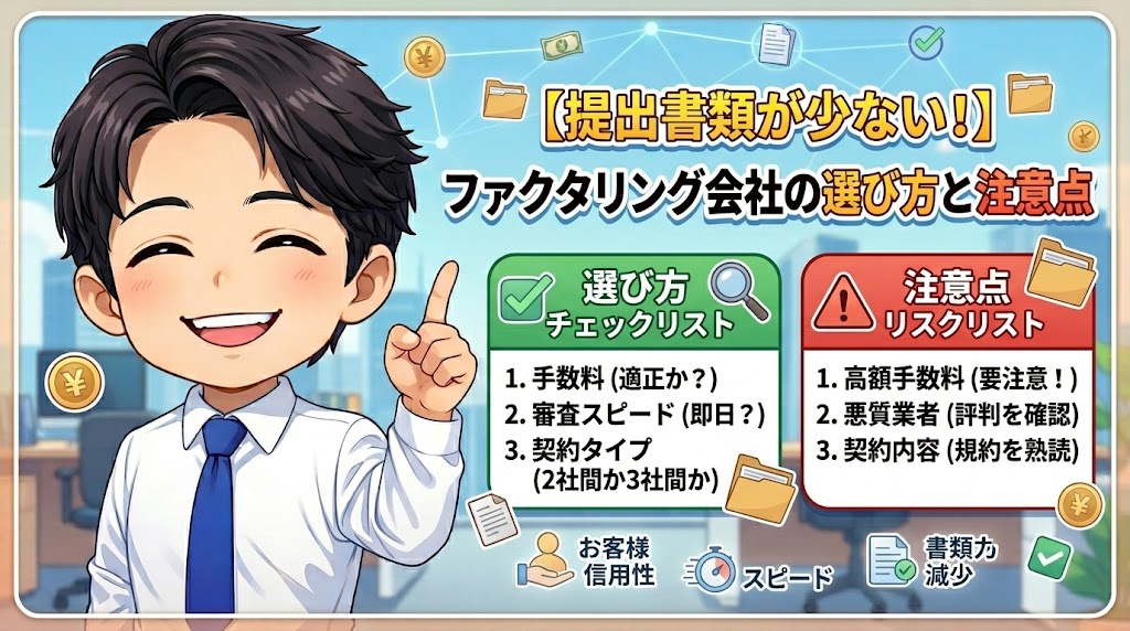 提出書類が少ないファクタリング会社の選び方と注意点