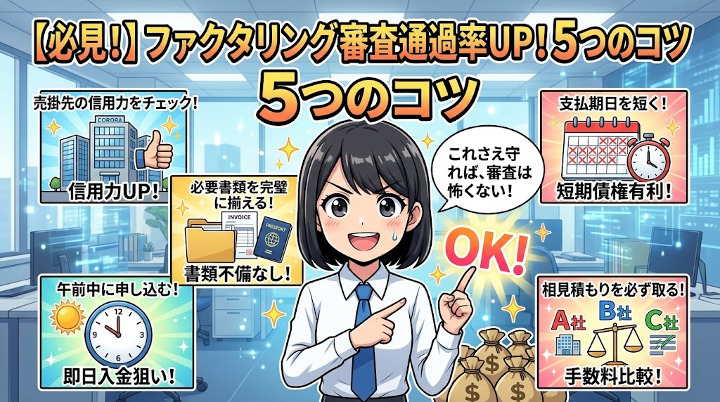 ファクタリングの審査に通りやすくなる5つのコツ