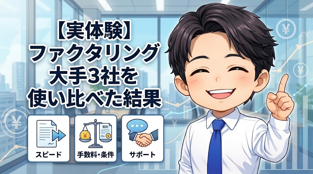 【実体験】ファクタリング大手3社を使い比べた結果
