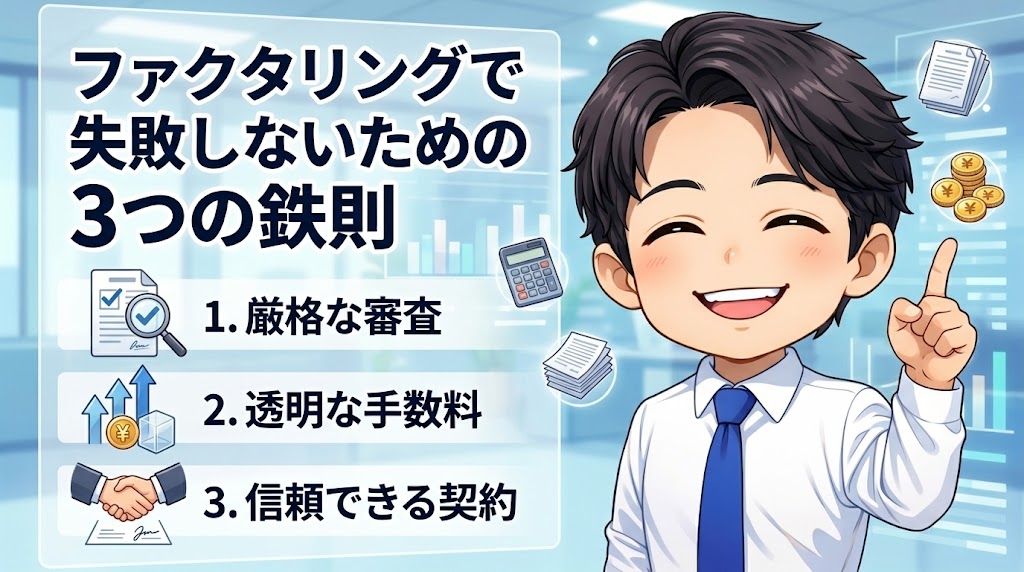 ファクタリングで失敗しないための3つの鉄則