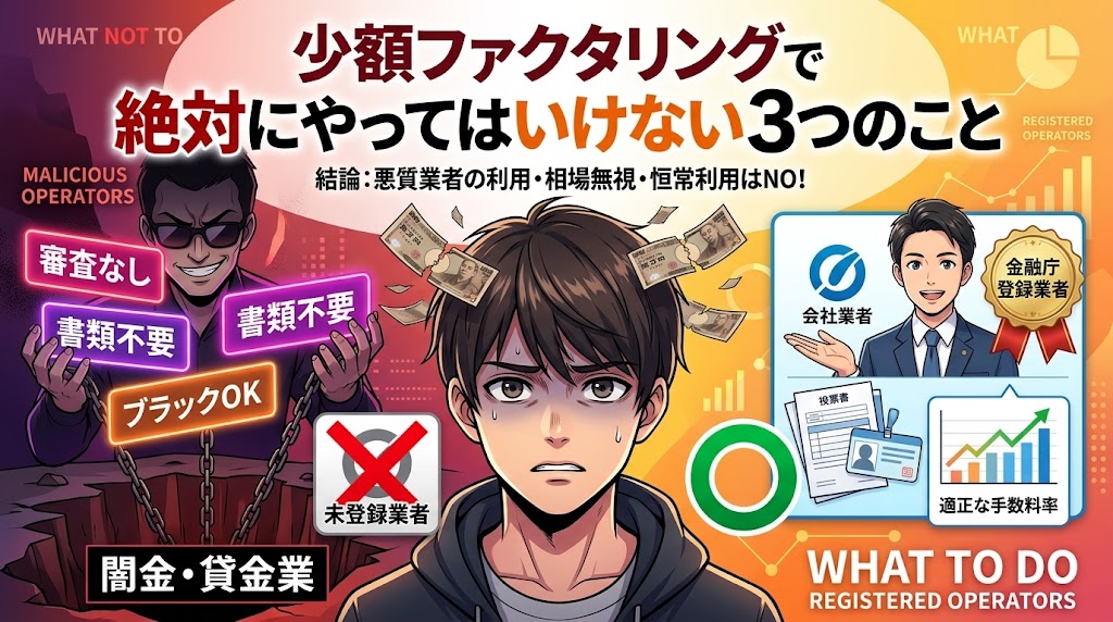 少額ファクタリングで絶対にやってはいけない3つのこと