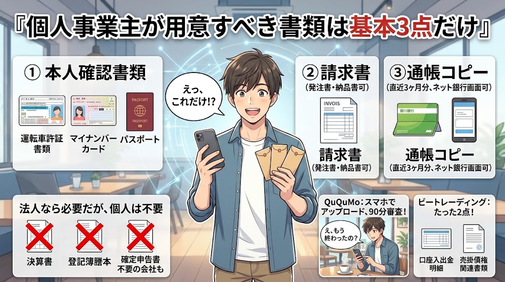 個人事業主が用意すべき書類は基本3点だけ