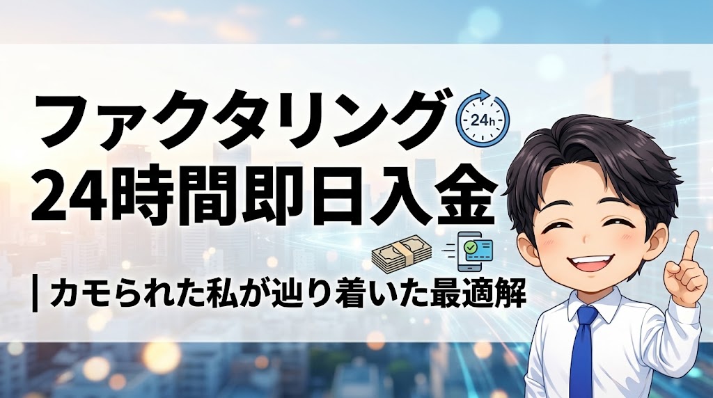 ファクタリング24時間即時入金｜カモられた私が辿り着いた最適解