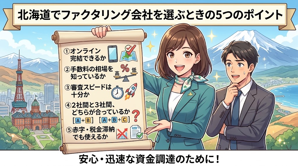 北海道でファクタリング会社を選ぶときの5つのポイント