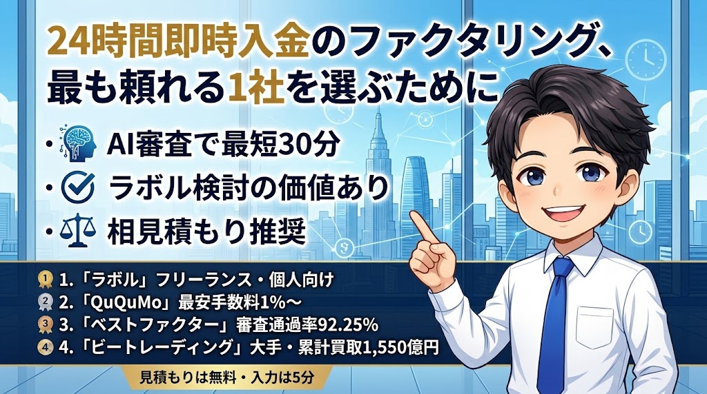 まとめ：24時間即時入金のファクタリング、最も頼れる1社を選ぶために