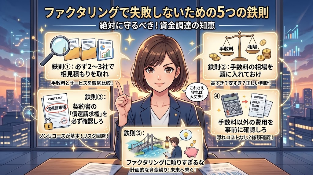 ファクタリングで失敗しないための5つの鉄則