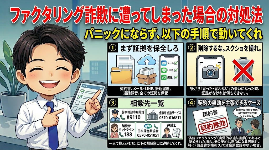 ファクタリング詐欺に遭ってしまった場合の対処法