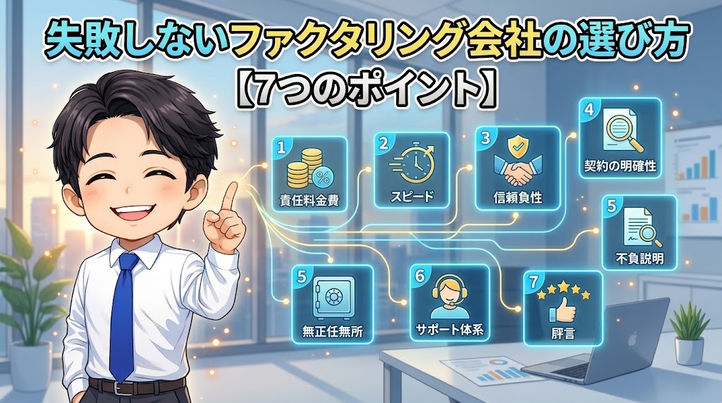 失敗しないファクタリング会社の選び方【7つのポイント】